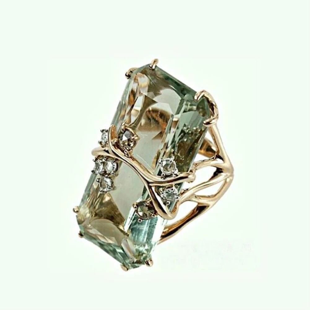 Fashion Vintage Peridot Gold Gem Plated Ring Women Men Wedding Sz6-10 Zircon Ring Natural Luxury Ring Fine Jewelry Gift