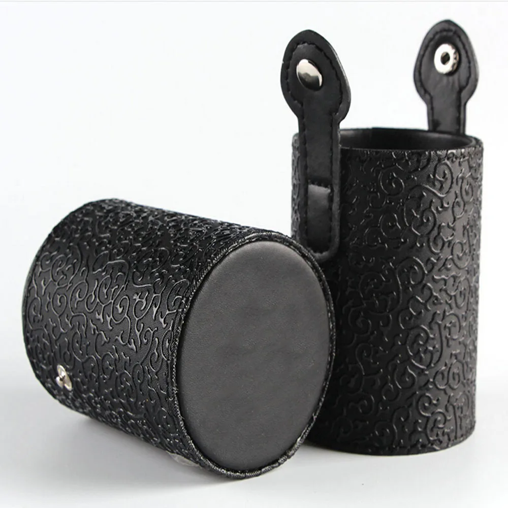 Portable PU Leather Empty Cosmetic Cup Case Travel Makeup Brush Pen Holder Empty Storage Box Organizer Storage Make Up Tools