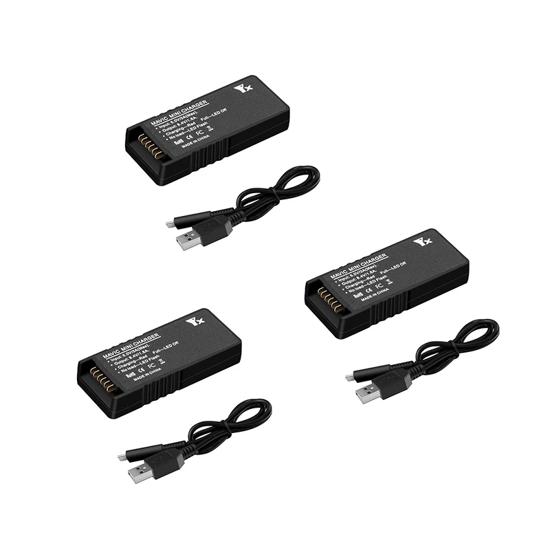 USB быстрое зарядное устройство для DJI Mavic Mini Drone батарея зарядный концентратор портативное зарядное устройство type-C порт кабель аксессуары - Цвет: 3 PCS