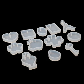 

12pcs Silicone Jewelry Mold Resin Making Pendants Necklace Bracelet Earrings DIY R9JE