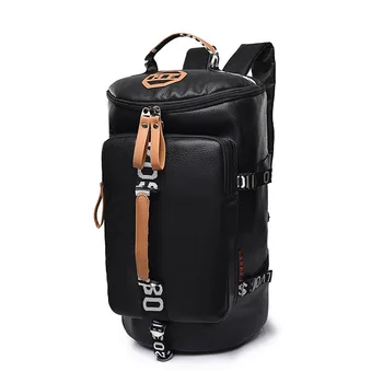 

FGOIBALL PU Leather Large Capacity Men's Shoulder Mountaineering Bag Trend Travel Shoulder Messenger Computer Fitness Bag