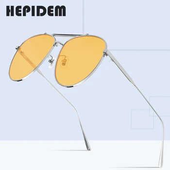 

HEPIDEM Pilot Sunglasses Women 2020 Luxury Brand Designer High Quality Metal Alloy Sun Glasses Men with Mirror Nylon Lens 5013