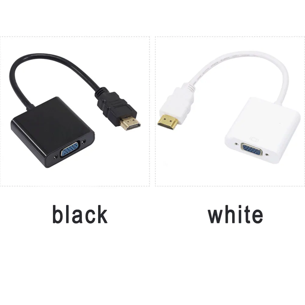 HDMI к VGA конвертер адаптер+ аудиовыход 3,5 мм Full HD 1080P черный белый