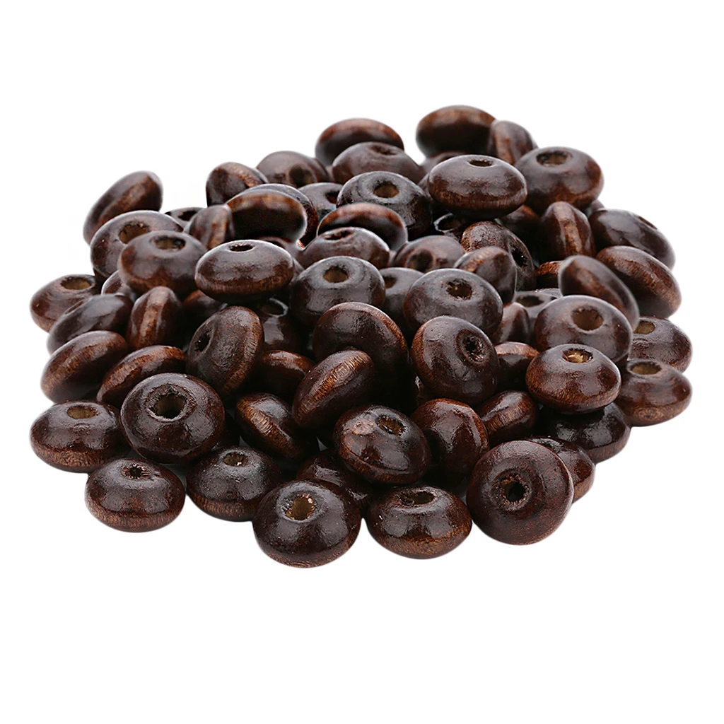 200 Pieces 3mm Large Hole Natural Wooden Abacus Beads Bulk Lots for Jewelry Making Craft DIY Macrame Bracelet Necklace
