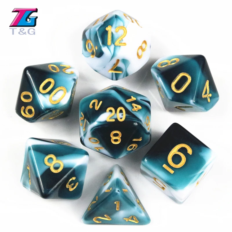 Прозрачный Бирюзовый Белый цвет кости D4 D20 для d & настольной игры|colored dice|dice colorwhite