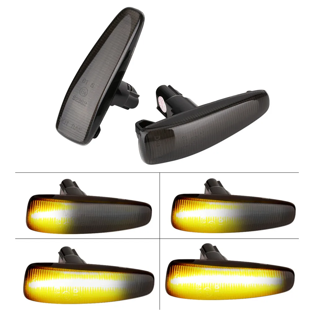 

2pcs Led Dynamic Side Marker Light Sequential Blinker Turn Signal Light Amber Yellow 8351A001 For Mistubish Lancer EVO X
