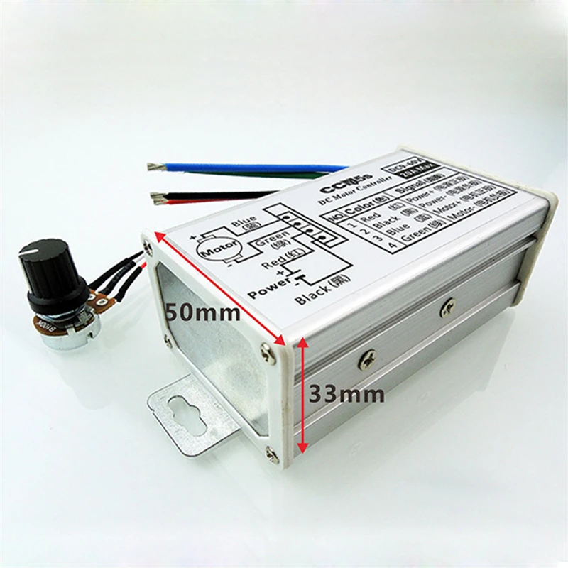 12V 24V PWM DC мотор бесступенчатый регулятор переменной скорости переключатель с металлической оболочкой