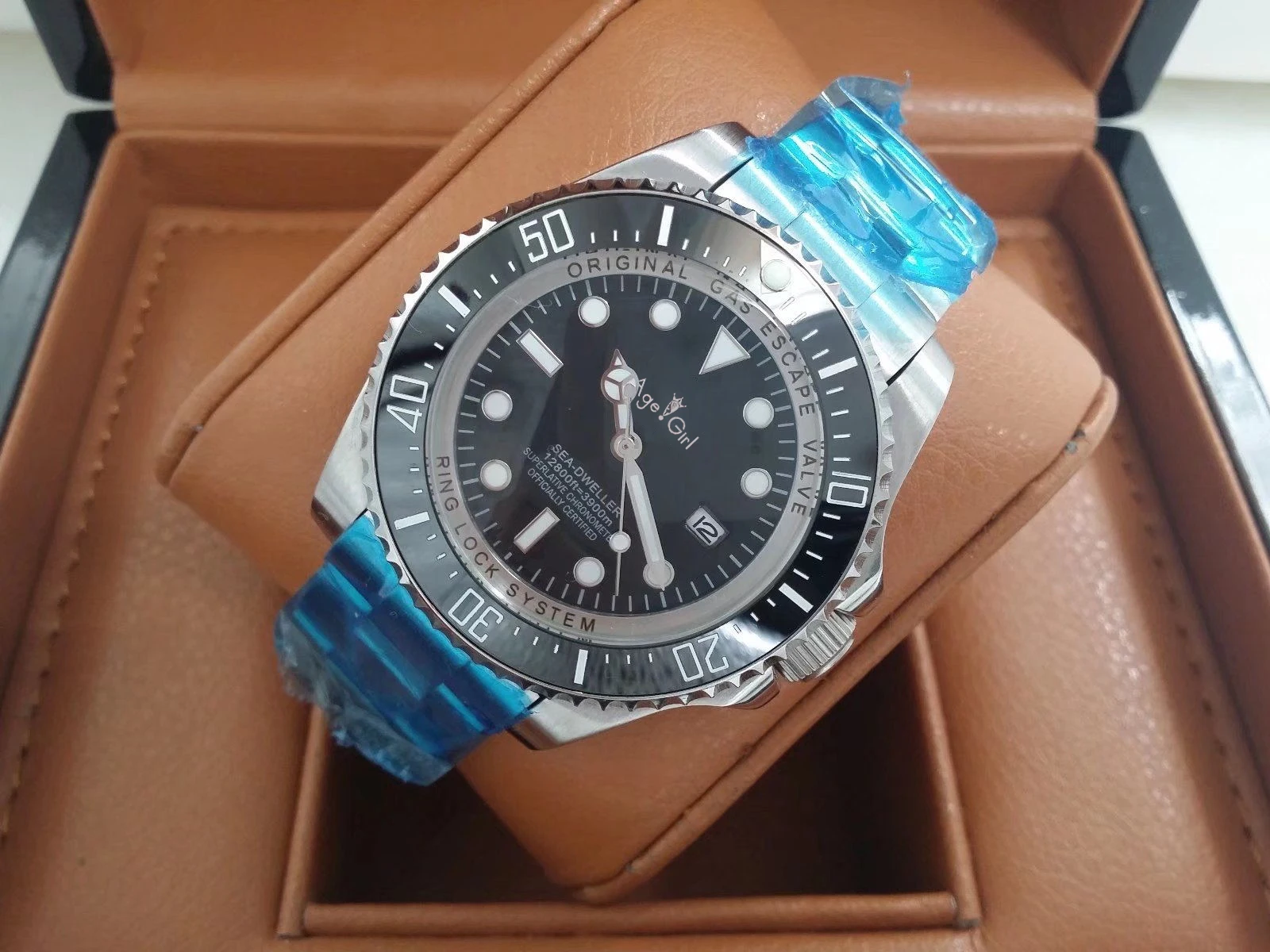 Топ Роскошные брендовые новые мужские часы ремешок из нержавеющей стали автоматические механические черные синие керамические сапфировые 44 мм часы тяжелый AAA - Цвет: Silver Black