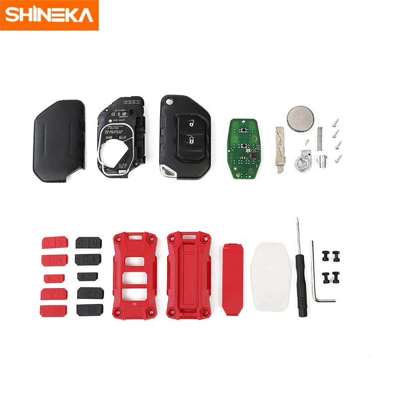 SHINEKA интерьерные молдинги брелок кольцо Оболочка Чехол Рамка для Jeep Wrangler JL+ аксессуары чехол для ключей