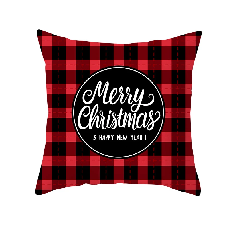Fuwatacchi веселый рождественский подарок чехол для подушки из полиэстера в красную клетку украшения, накидка для подушки, для украшения дома, дивана наволочка подушки 45X45 см - Цвет: PC11158