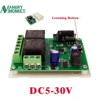 

433Mhz Remote Control Circuit DC 5V 12V 24V Universal Wireless Switch 2 CH RF Relay Receiver Module DC5-30V For Smart Home
