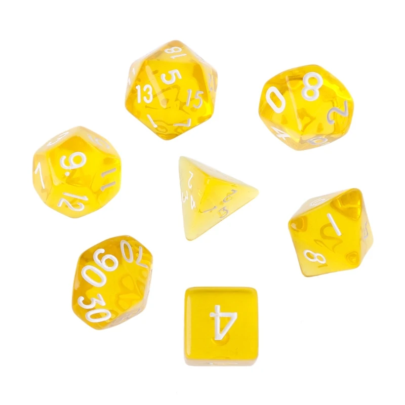 H053 7 шт. прозрачные многогранные игральные кости для Dragon Pathfinder D20 D12 2xD10 D8 D6 D4 | Спорт