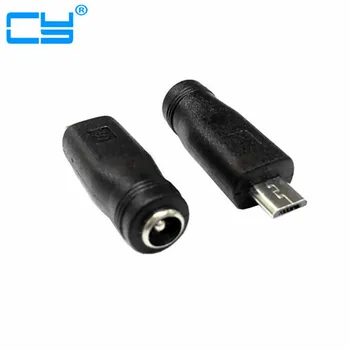 

50pcs/lot Micro USB Male to DC Power Jack 5.5 2.1mm Charge Adpter for Cell Phone & Tablet Free shipping