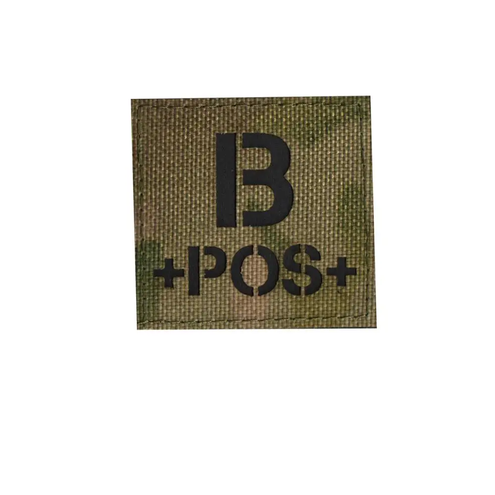 B Creatril инфракрасный в темноте нашивка с группой крови A+ B+ O+ AB+ pos-патч обратный CP Военная Боевая нашивка значок с петлей крючка - Цвет: B