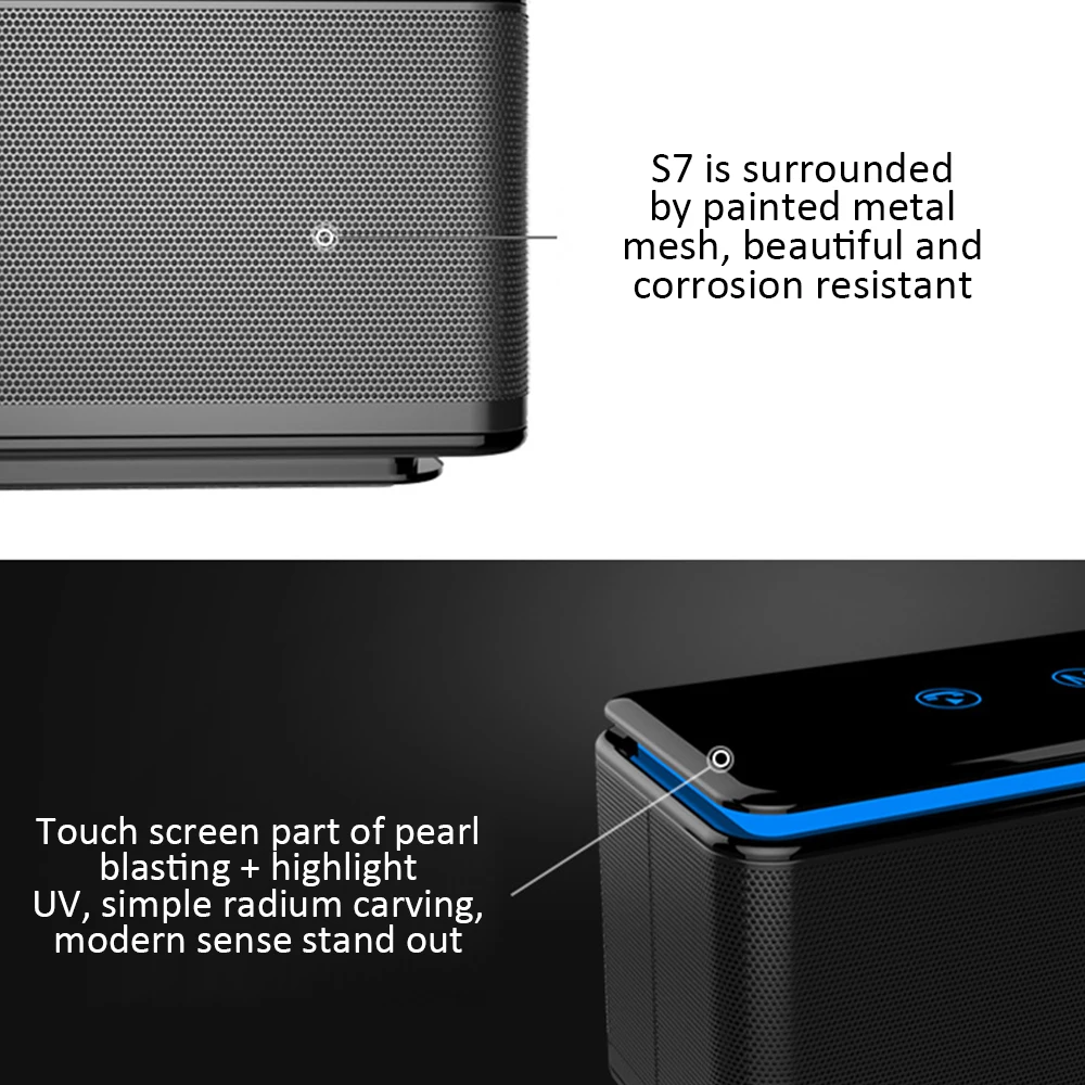ZEALOT S7 Bluetooth динамик Сенсорное управление Bluetooth динамик сабвуфер Портативный Открытый мобильный телефон стерео динамик
