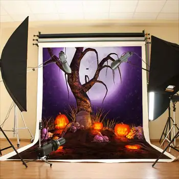 

5x7FT Photo Background Halloween Pumpkin Grave Backdrop Photography Background Photo Studio Prop