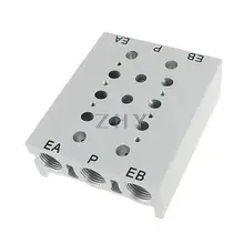 Прямоугольник алюминиевый блок коллектор Соленоидный клапан база 3 станции