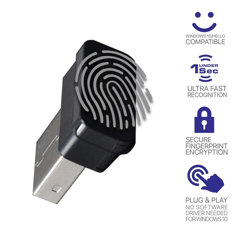 USB Fingerprint Reader Module for Windows 7、8、10 、11 Hello, Biometric Scanner padlock for Laptops & PC