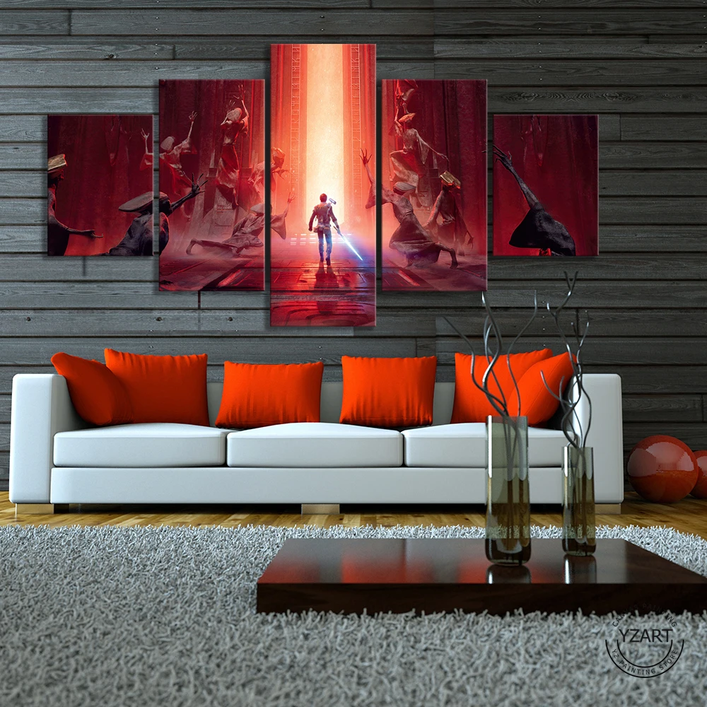 Billige Star Wars Jedi Gefallen Auftrag Video Spiele Kunst HD Wand Bild für Wohnzimmer Decor Star Wars Poster Malerei Wand kunst