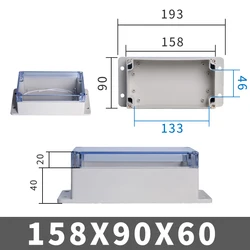 Waterproof Transparent Electronic Project Enclosure Box (158 - 90 - 60with ears)