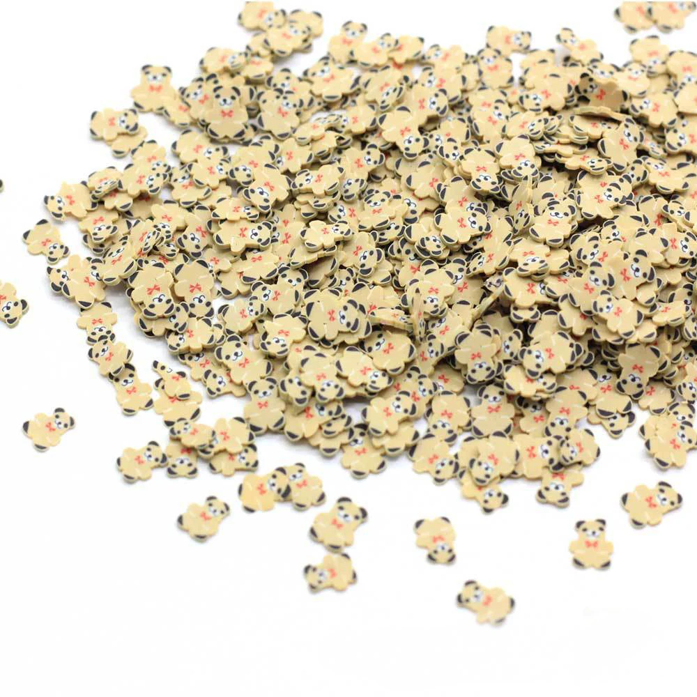 Мультфильм желтый медведь кусочки разбрызгивает для поставки слаймов Игрушка полимерная глина для изготовления игрушек амулеты аксессуары дополнение для пушистой прозрачной слизи