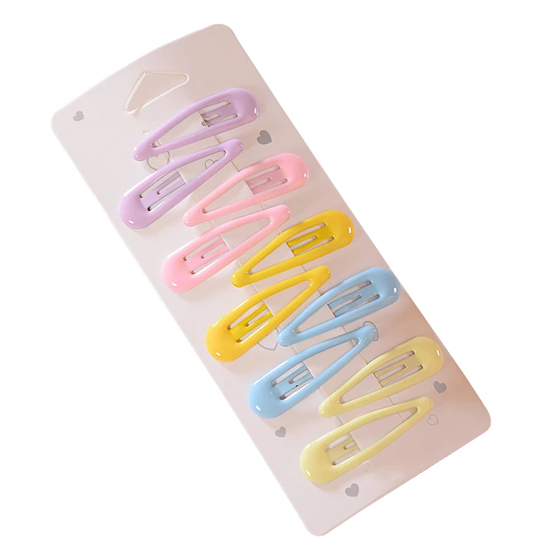 10 pcs New Cute Metal Printing Candy Color Baby Girls Hair Clips Kids Headwear Children Accessories Toddler Girls Hairpins Clips - Цвет: 3