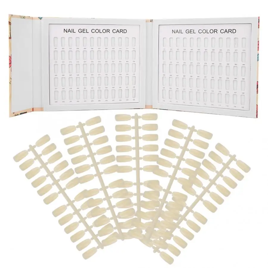 

120 Colors Nail Gel Polish Display Card Book Color Board Palette Stand with Nail Tips Salon Show Nail Art Salon Manicure Tools