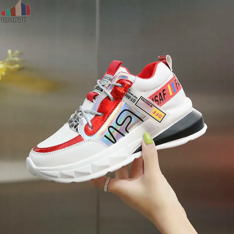 

Women Shoes White Sneakers Korean Style Vulcanize Platform Chunky Casual Dad Basket Femme Designer Mesh Zapatos Casual Shoes