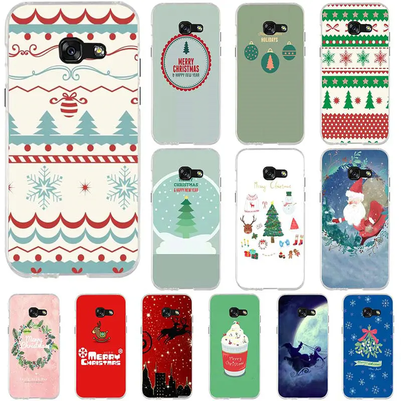 

For Samsung Galaxy A3 A5 A7 J1 J3 J5 J7 2016 2017 Coque Shell Soft TPU Silicone Phone Cases Merry Christmas Gift Happy New Year