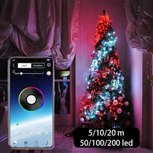 Decoração de natal para casa usb led string luz controle app luzes da corda 2020 guirlanda luz de fadas para enfeites de natal