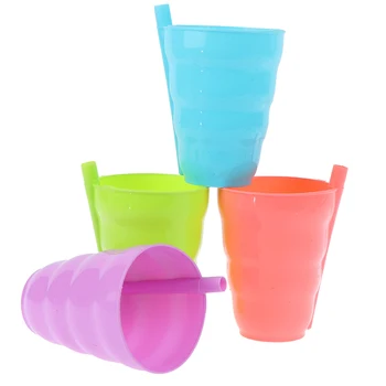 

2 x Children Infant Baby Sip Cup with Built in Straw Mug Drink Home Colors