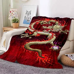 Chinese dragon or divine Fluffy Blanket Flannel Warmth Soft Plush Sofa Throw Dragon eye square blanket Tourist