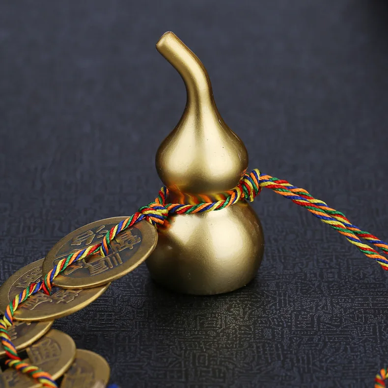 Lucky Hannaford Bronze Bagua Gourd автомобильный подвесной орнамент пять императоров деньги приносит безопасность висячие украшения креативный Gif