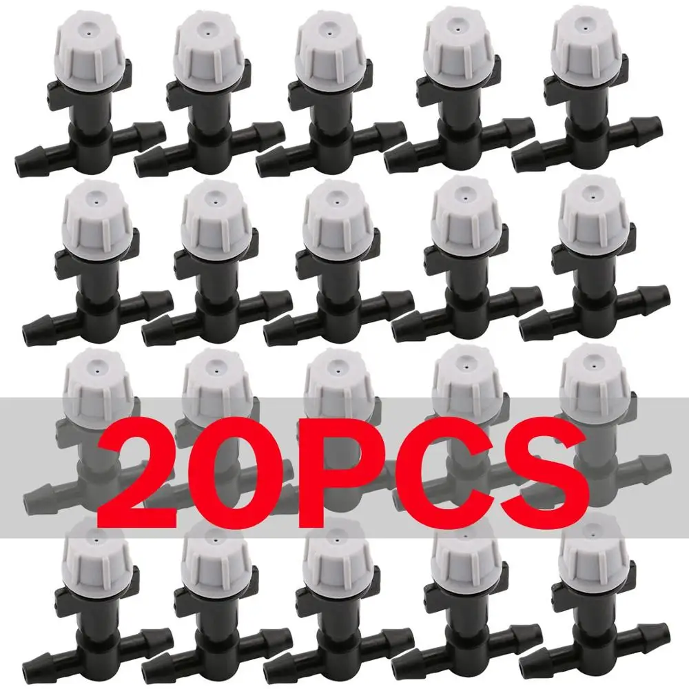 KSL01-014-20PCS KESLA 20PCS Micro Drip Irrigation Misting Nozzle Emitter Atomizing Sprayer w/ 4/7mm SINGLE BARBED 6mm Connector Sprinkler HOSE - Цвет: KSL01-014-20PCS