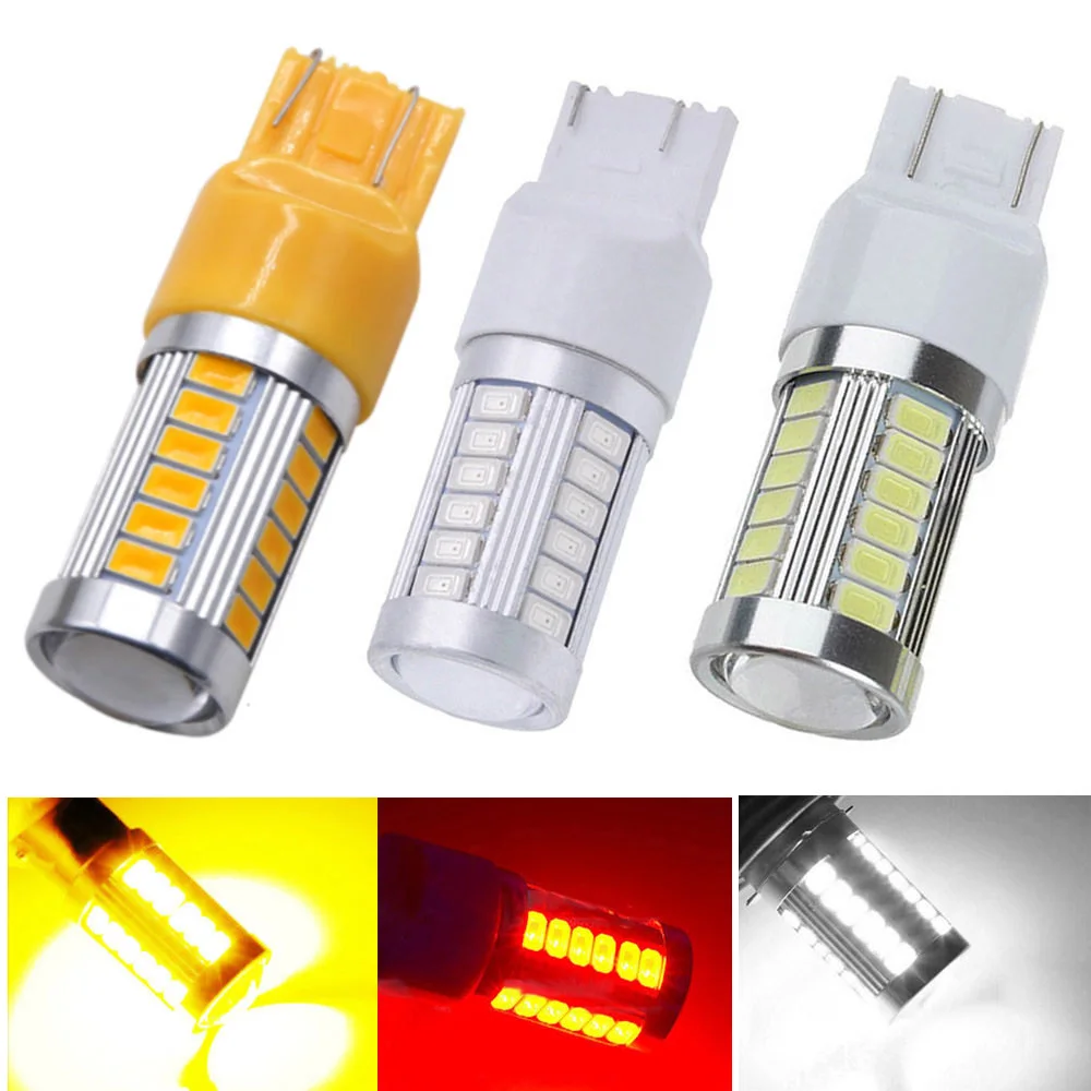 2 шт. T20 W21/5 W 7443 7440 W21W 5630 33SMD светодиодный автомобильный стоп сигнал белый красный