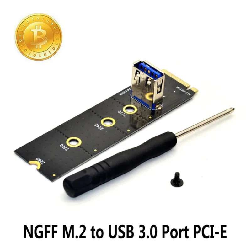 NGFF M.2 To USB 3.0 Adapter Converter Expansion GPU Riser Card for Mining USA 