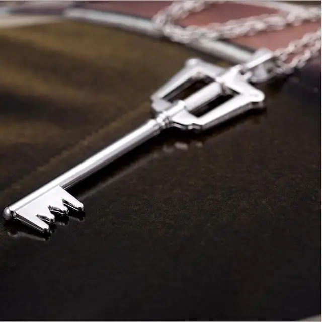Королевство ожерелье сердечки Keyblade Key Sora Riku Kair Roxas логотип Серебряный цвет кулон