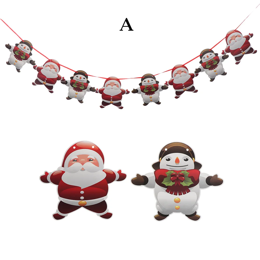 Navidad Рождественская елка огни Рождественские украшения красочные флажки баннер для дома Рождественские подарки счастливые - Цвет: 1