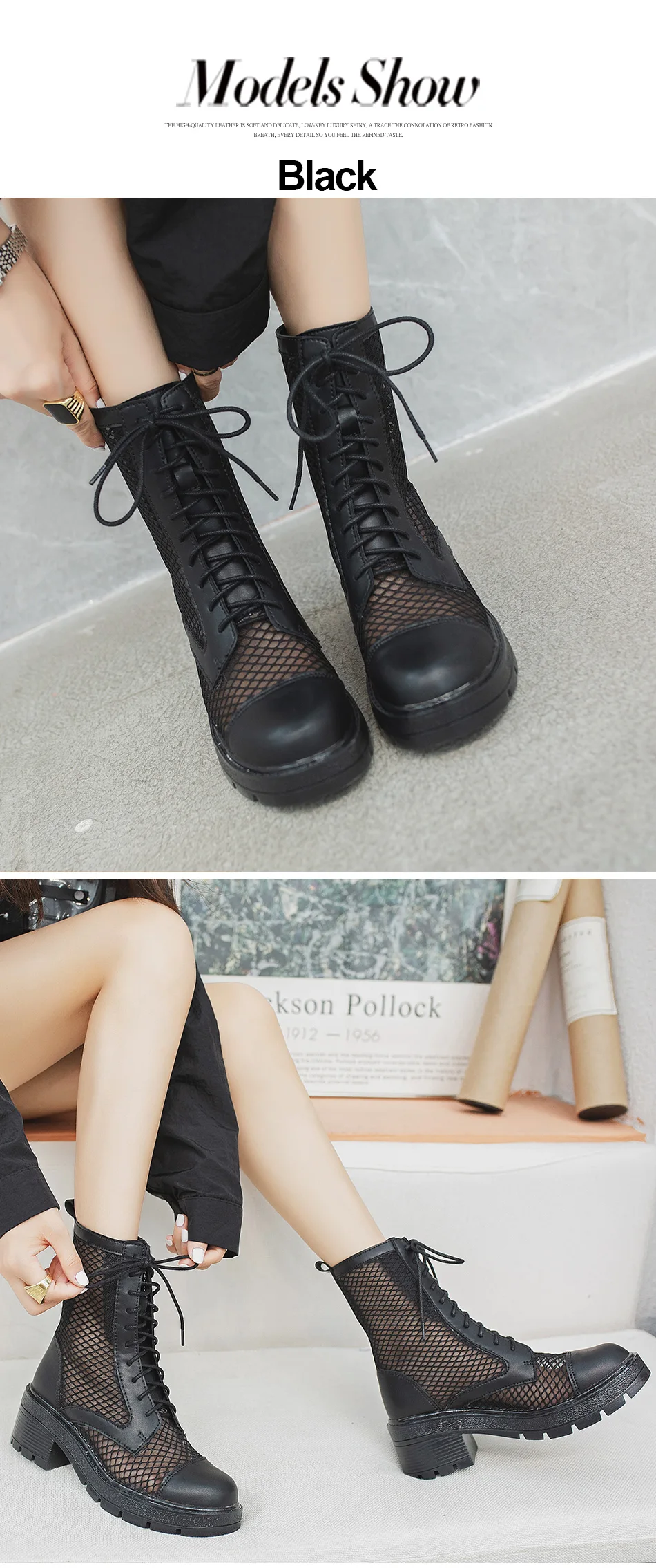 gothic style black boots 