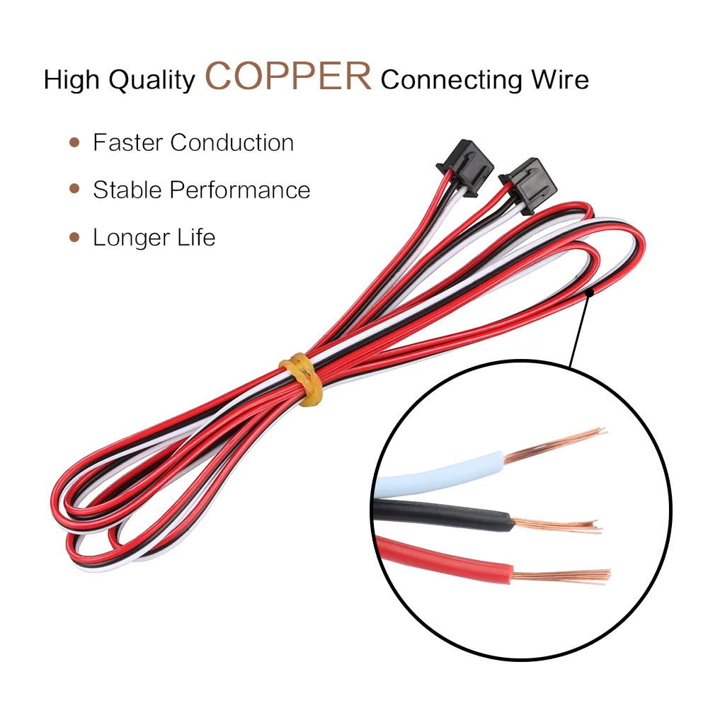 3DSWAY 4pcs/lot 3D Printer Parts 1M/2M XH2.54 3PIN Cable Endstop Mechanical Limit Optical Switch Connection Wire