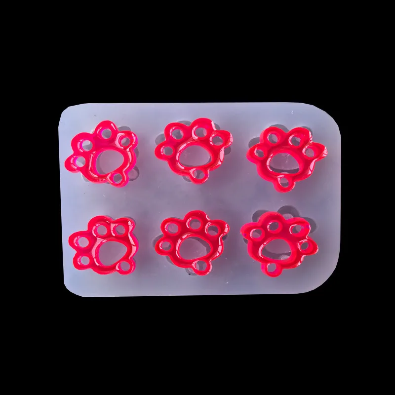 Popular1PC кошка Медведь лапа кролик в форме DIY силиконовая высушенная форма цветок ювелирные изделия аксессуары инструменты оборудование полимерные формы - Цвет: six claw
