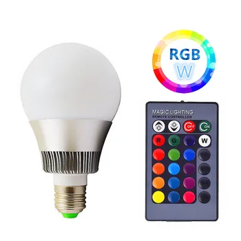 

10w Rgb Remote Control Bulb Led Rgbw Colorful E27 Luces Mr16 E10 Lampada Wifi Luz Inteligente Bombilla Ampoule Ledlamp E14