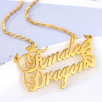 

The Custom Two Names Necklace Women Stainless Steel Choker Custom Name Necklace Gold Personalized Love Butterfly Jewelry Gift