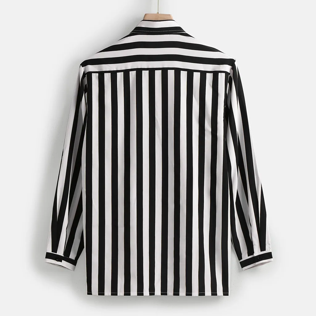 Уличная Мужская рубашка Модная приталенная рубашка в Вертикальную Полоску Мужская рубашка с длинным рукавом Повседневная рубашка на пуговицах Camisa Masculina