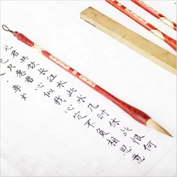 Red Wooden Writing Brushes Pen Weasel Hair Traditional Ink Chinese Calligraphy Set for Painting drawing Festival Couplets