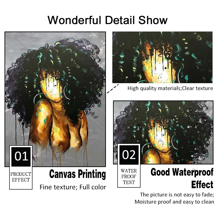 Abstract Blur Black Africa Girl Portrait Wall Art Canvas Painting Nordic Posters And Prints Wall Pictures For Living Room Decor
