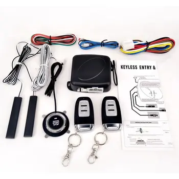 

Passive Keyless Entry System PKE Engine Starter Push Button Vehicles Start/Stop Kit Safe Lock with 2 Smart Key