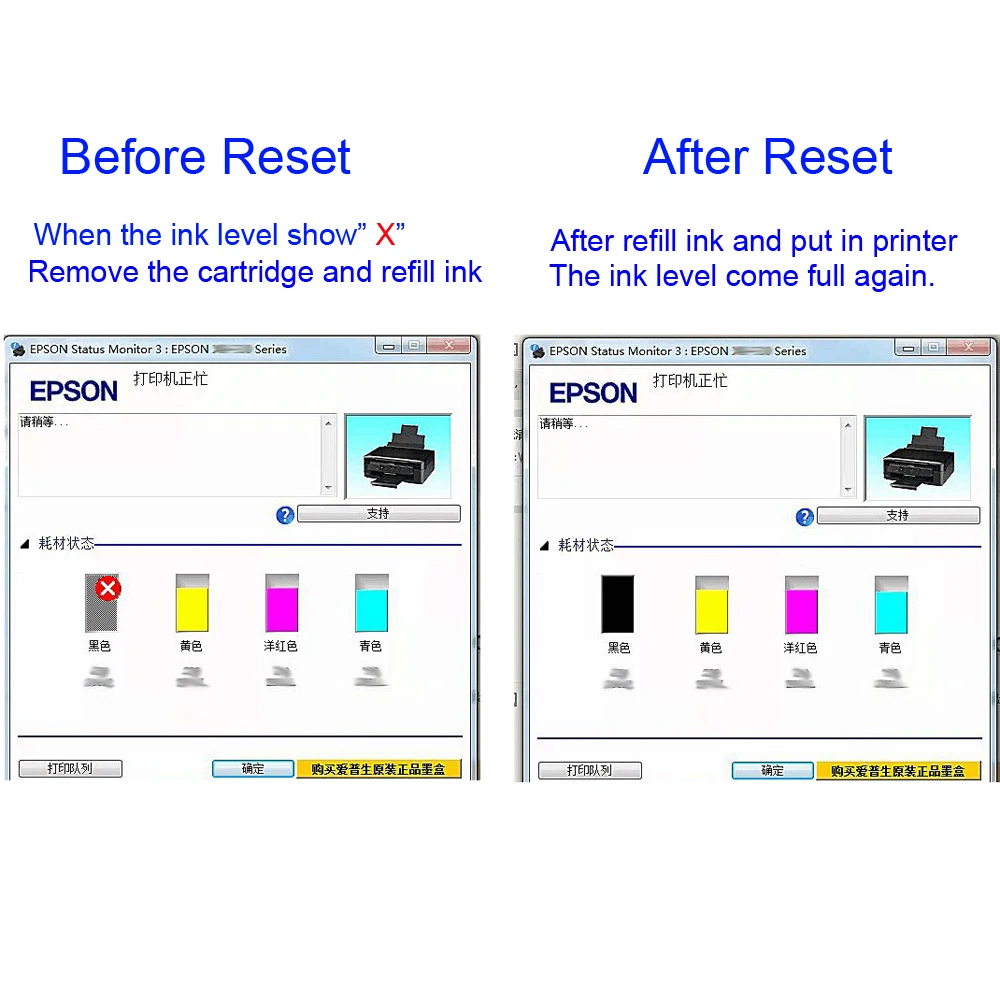 refillable cartridge how to resest chip