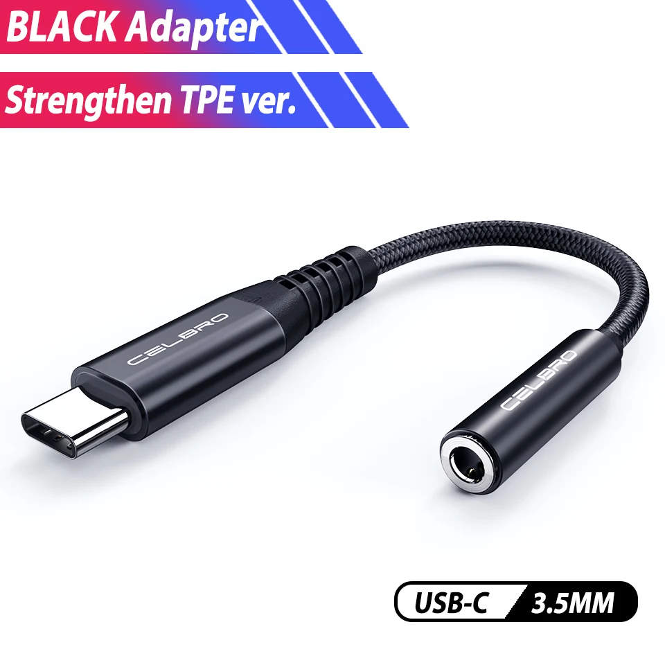 Type-C To 3.5mm Earphone Cable Adapter Type C USB-C Male To 3.5mm AUX Audio Female Jack for Samsung Htc Xiaomi Mi 9 Pro - Цвет: Black