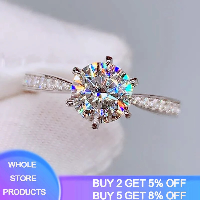 Diamond Rings Eternity 925-Silver YANHUI Women High-Quality Zirconia 100%Original Classic